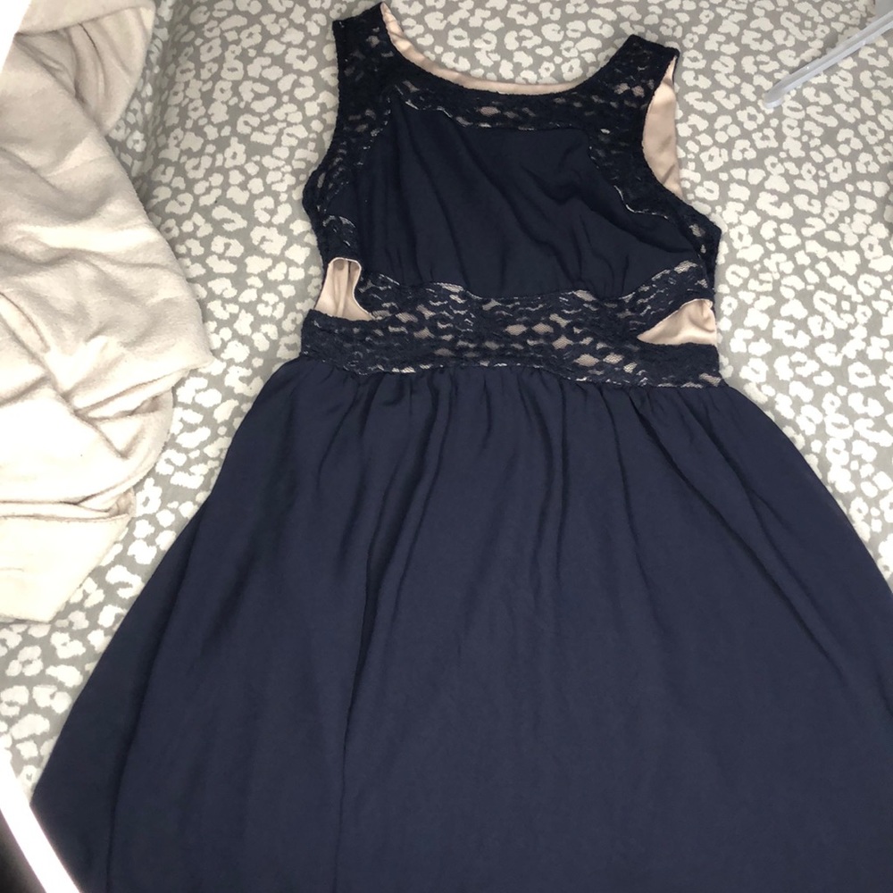 Navy Blue Cut on side dress